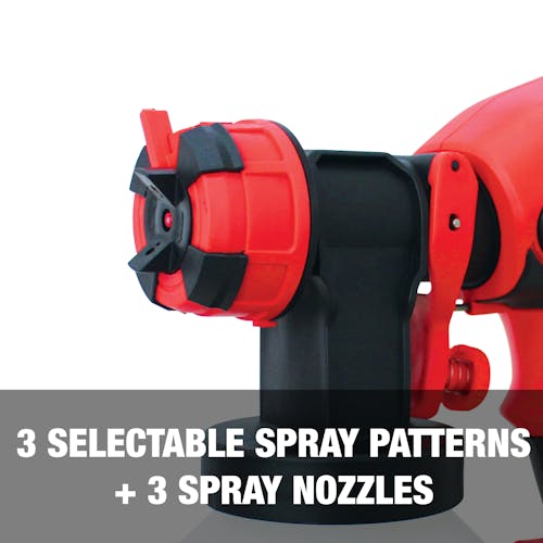 3 selectable spray pattern and 3 spray nozzles.