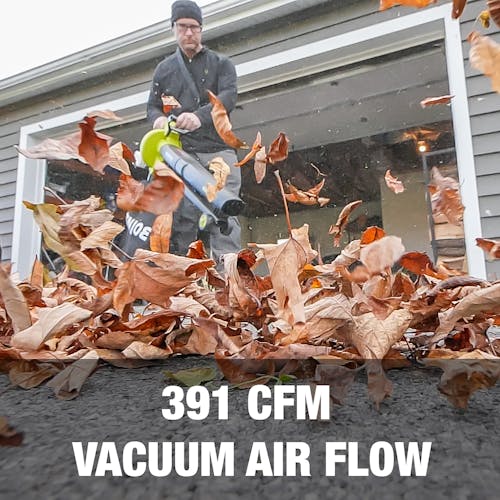 391 CFM vacuum air flow.