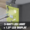 3-watt LED light and 1.5-inch LCD display.