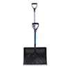 Front view of the Snow Joe 20-inch Blue Shovelution Strain-Reducing Snow Shovel with spring assisted handle.