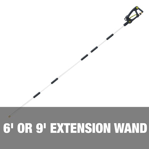6-foot or 9-foot extension wand.