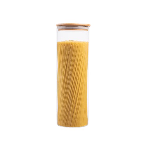 Extra Large 72-ounce container filled with spaghetti.