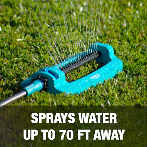 Sprays water up to 70 feet away.