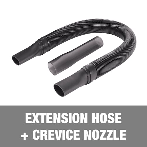 Extension hose and crevice nozzle.