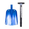 Snow Joe 32-inch blue Aluminum Compact Utility Shovel with the handle and shovel separated.
