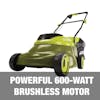 Powerful 600-watt brushless motor.