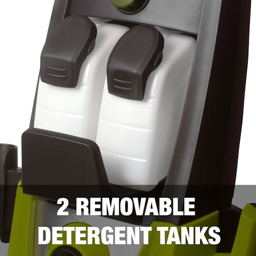 2 removable detergent tanks.