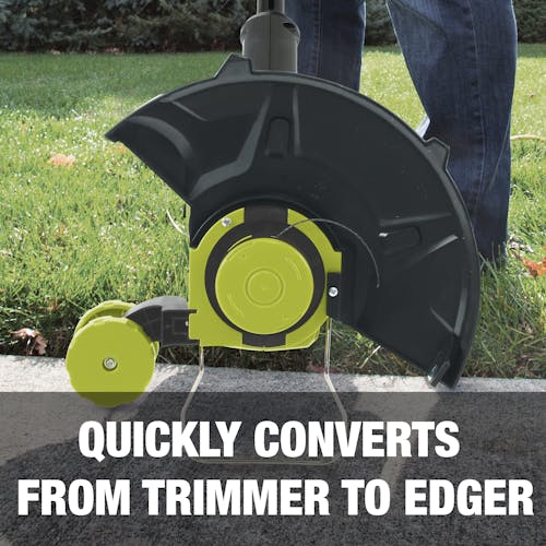 Quickly converts from a trimmer to an edger.