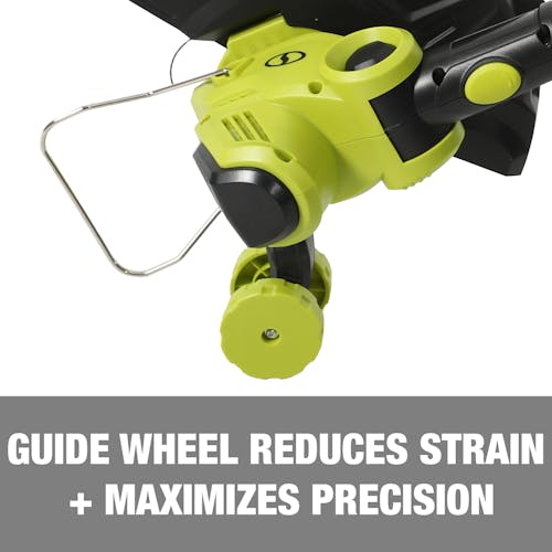 Guide wheel reduces strain and maximized precision.