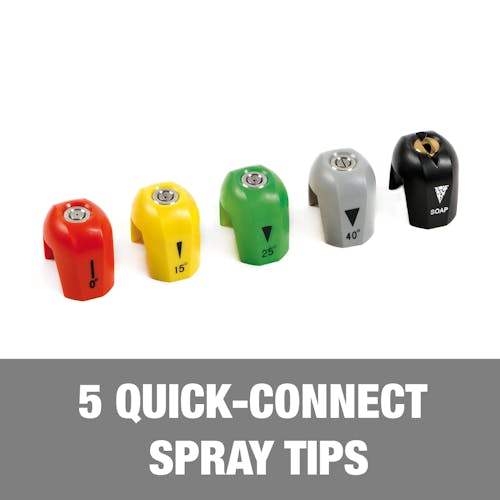 5 quick-connect spray tips.