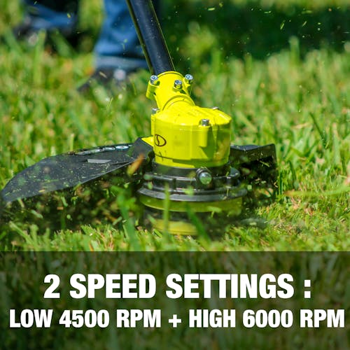 2 speed settings: low 4500 RPM and high 6000 RPM.