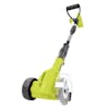 Bottom-angled view of the Sun Joe 24-Volt cordless weed sweeper kit.