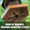 Made of durable, weather-resistant plastic.