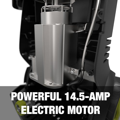 Powerful 14.5 amp electric motor.