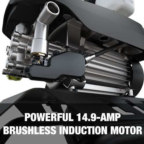 Powerful 14.9 amp brushless induction motor.