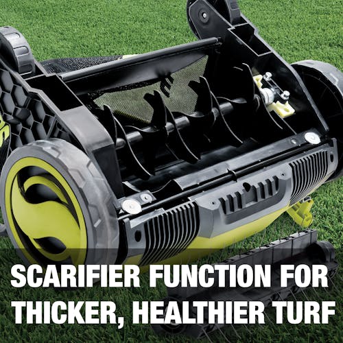 Scarifier function for ticker, healthier turf.