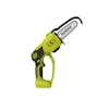 Sun Joe 24-Volt Handheld Chainsaw with a 5-inch chain and a Snow Joe 24-Volt lithium iON+ 2.0-Ah Battery.