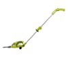 Sun Joe Cordless Telescoping grass shear and hedge trimmer with inset image of product in use