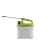 Sun Joe 4-volt 2-gallon Cordless All Purpose Chemical Sprayer with shoulder strap and charger.