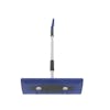 Snow Joe 18-inch 4-In-1 Telescoping blue Snow Broom and Ice Scraper with LED lights.