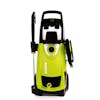 Sun Joe 14.5-amp 2030 PSI Electric Pressure Washer, microfiber towel, washing mitt, and scrub brush.